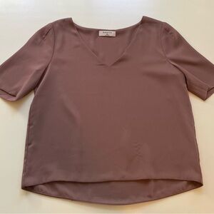 Babaton Dusty Rose V-Neck Blouse